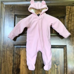 3-6 mo pink hooded snowsuit